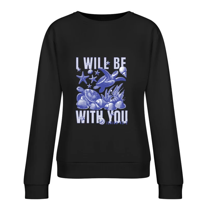 Tortues marines avec étoiles de mer et coquillages Femme Sweat-shirt à enfiler