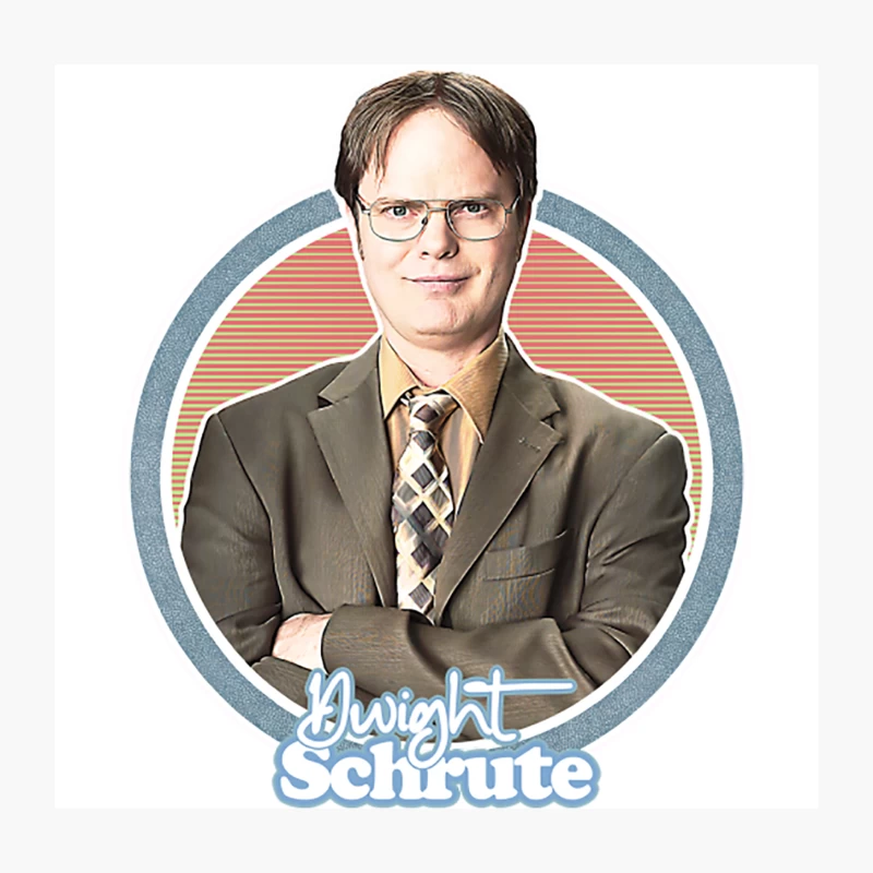 Dwight Schrute  Retro Fan Art Design Throw Pillow