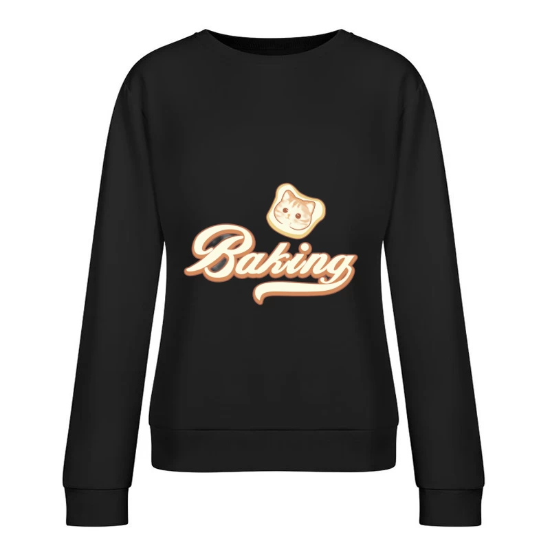 Katzen-Bäckerei Logo Damen Pullover Sweatshirt