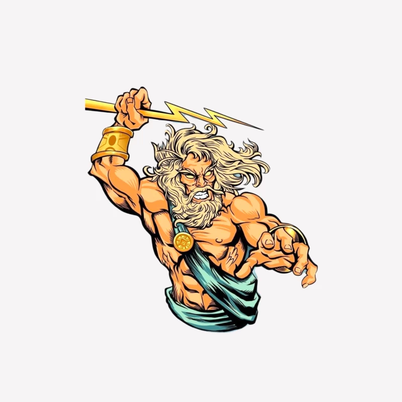 Zeus: The God of Lightning Male T-Shirt