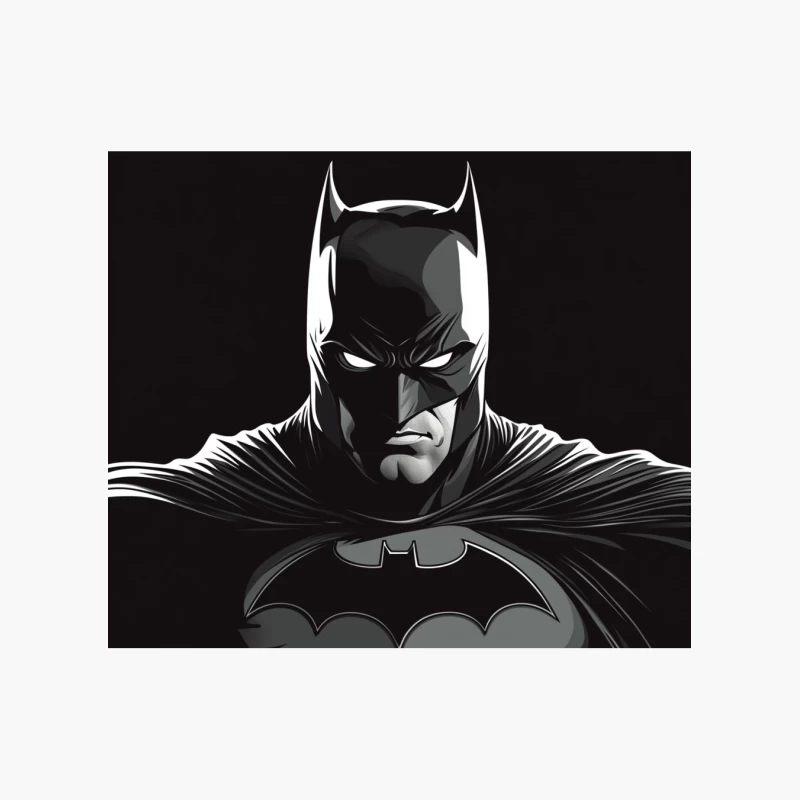 Dark Knight: Batman's Iconic Silhouette in Black and White Cotton Tote Bag