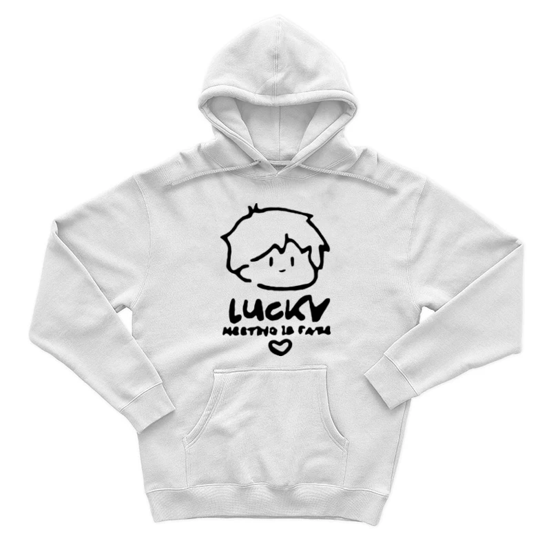 Niedliche Zeichnung von Lucky mit Spruch Herren Pullover Hoodie