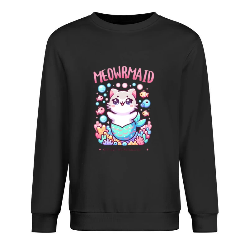 Kawaii Meowrmaid Katze Illustration Herren Pullover Sweatshirt
