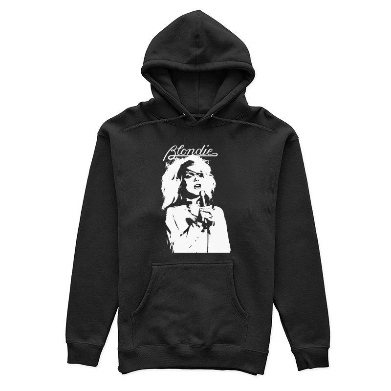 Artistic Line Drawing of Blondie Band Logo and Singer Female Pullover Hoodie