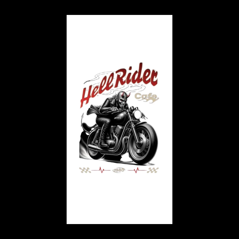 Hell Rider Vintage Cafe Racer Devil Motorcycle Art iPhone Case