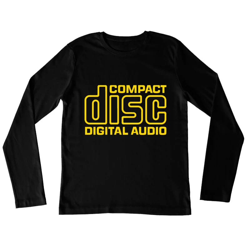 Vintage Compact Disc Digital Audio Yellow Logo Design Female Long Sleeve T-Shirt