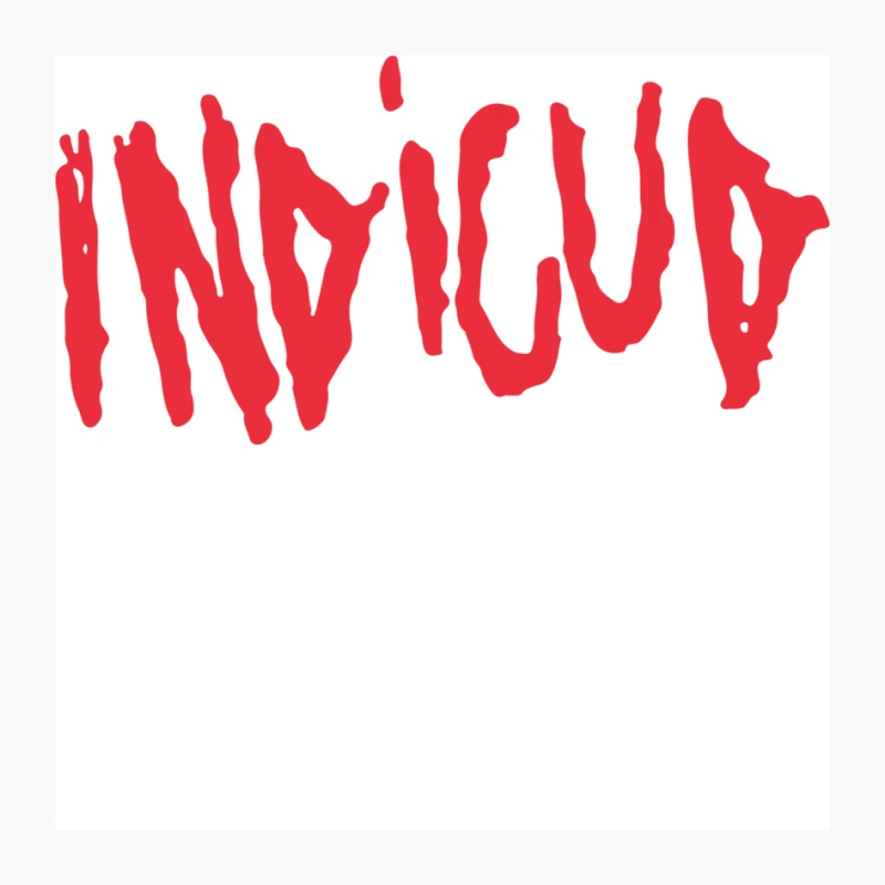 Red Indie Grunge Text Logo Pin