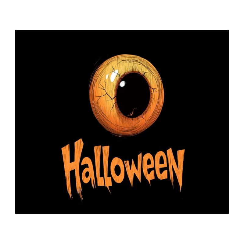 Spooky Halloween Eye Graphic Design Tapestry