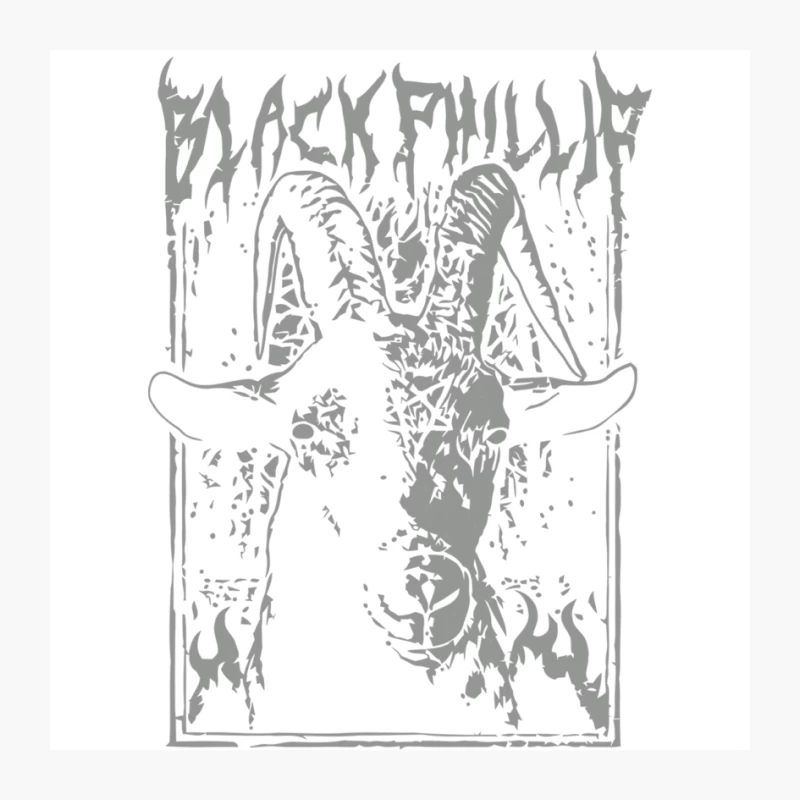 Demonic Black Metal Album Cover with Goat Skull Pin