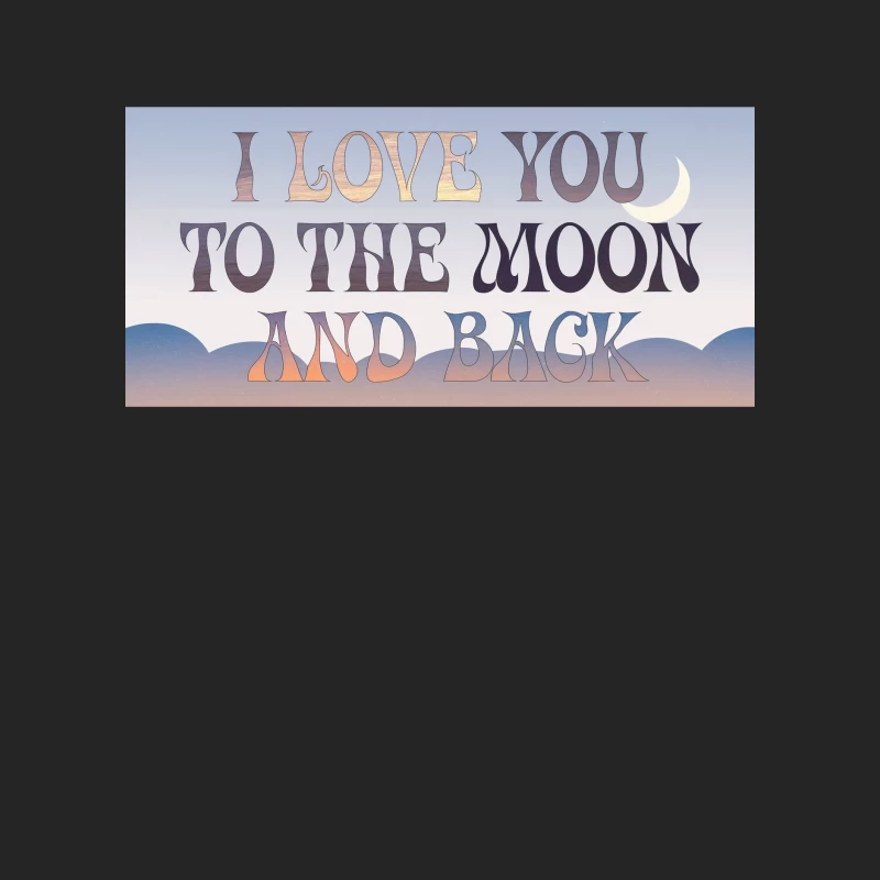 Retro-Style Romantic Moon Quote Typography Male Pullover Sweatshirt