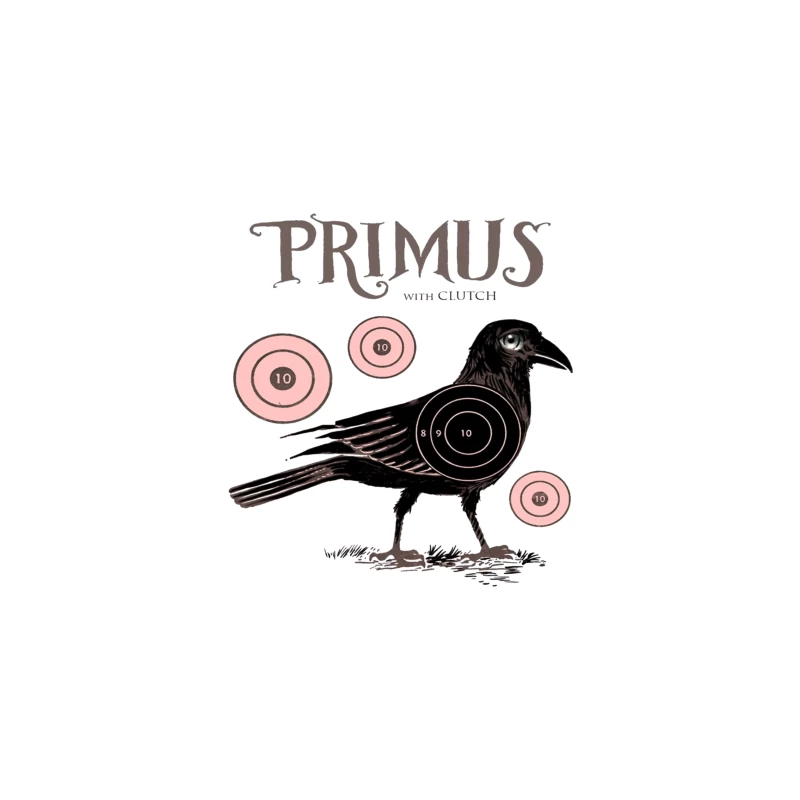 Vintage-Style Primus Concert Poster with Crow and Target Designs iPhone Case