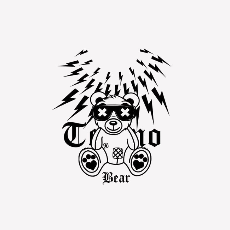 Techno Bär mit Blitzen Damen T-Shirt