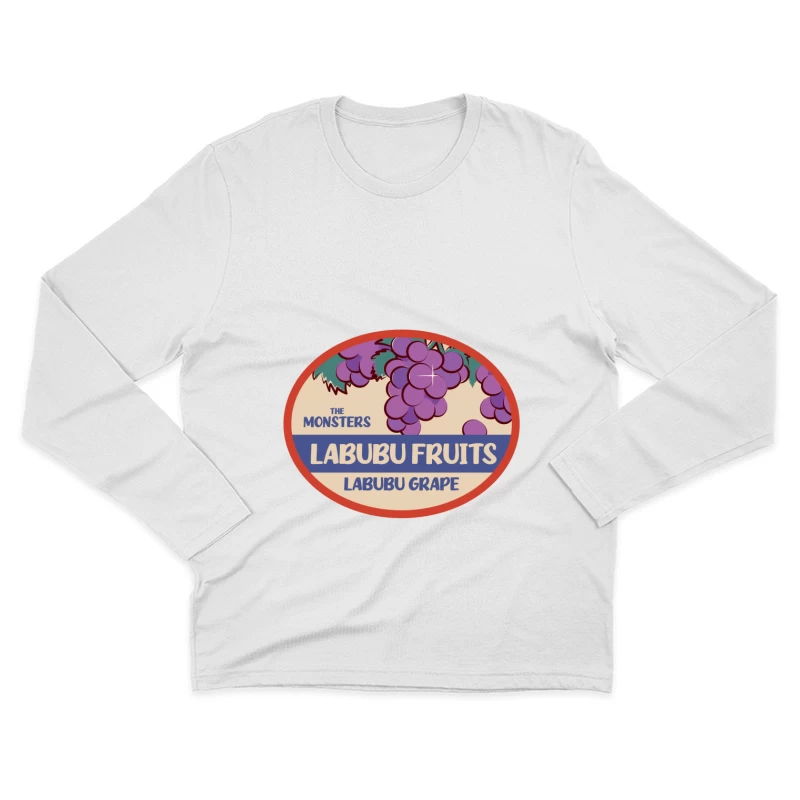 Labubu Fruchtetikett mit Trauben Herren Langarm T-Shirt