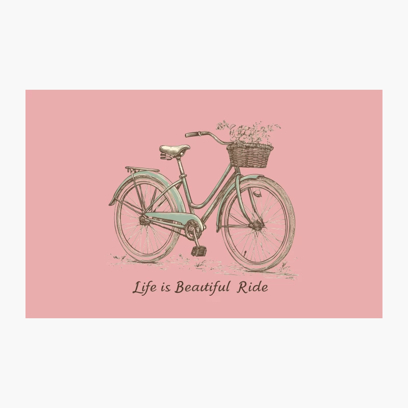 Vintage Bicycle Illustration with Inspirational Quote Travel Mug