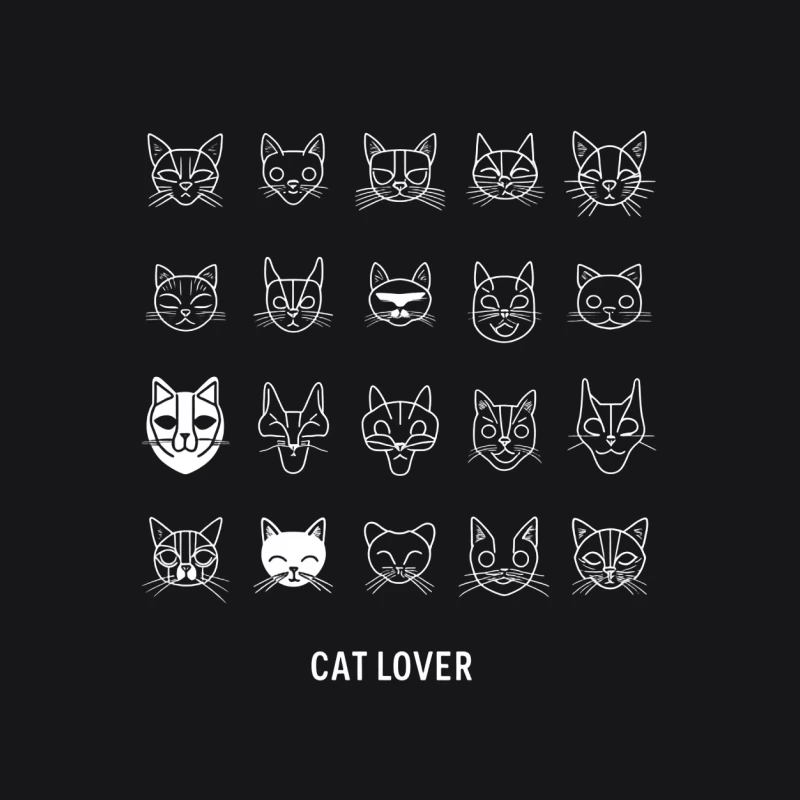 Whimsical Cat Face Sketches for Feline Enthusiasts Female Pullover Hoodie