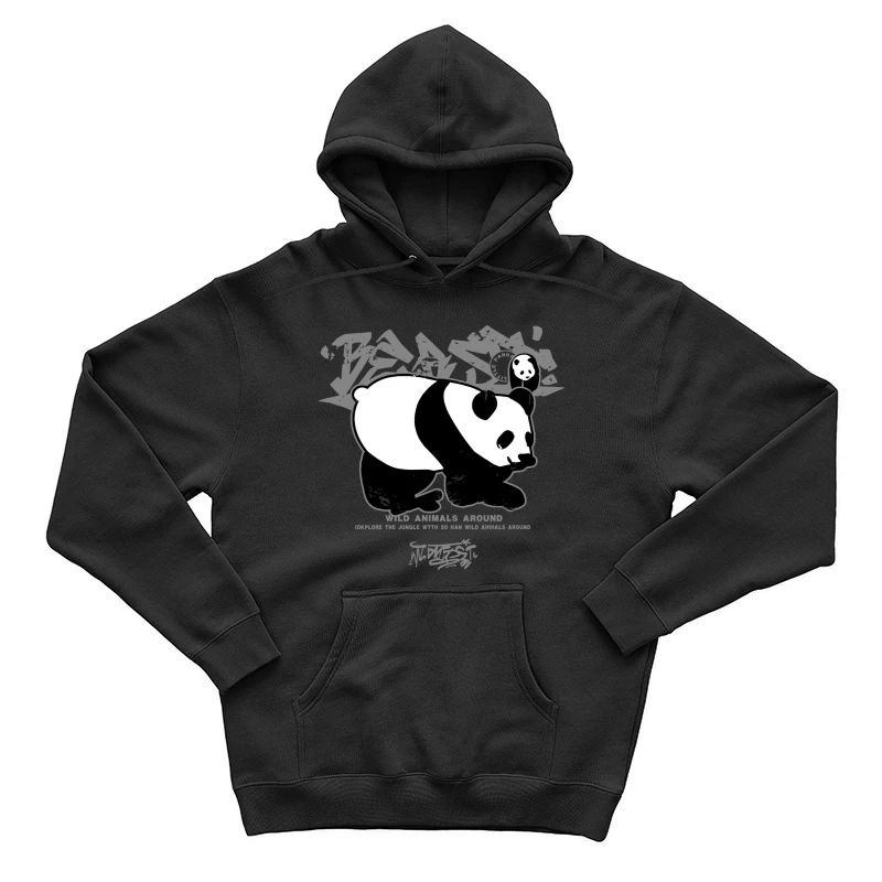 Panda-Graffiti: Wilde Tiere im Dschungel Herren Pullover Hoodie