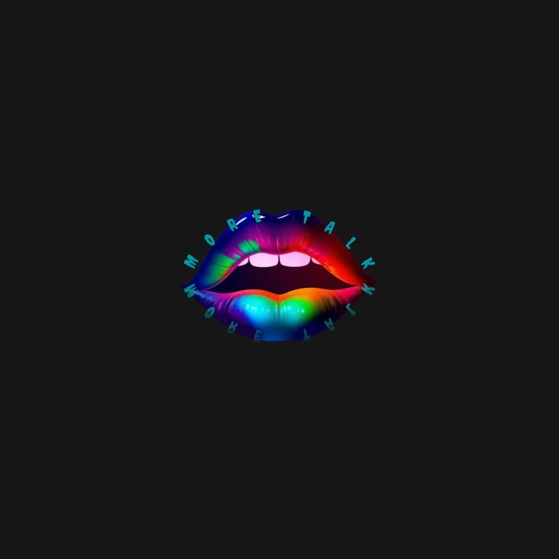 Rainbow Pierced Lips Pop Art Design Desk Mat