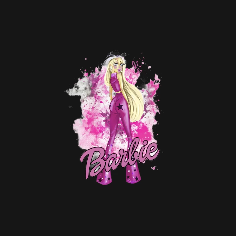 Lila Barbie Mode Illustration Herren T-Shirt