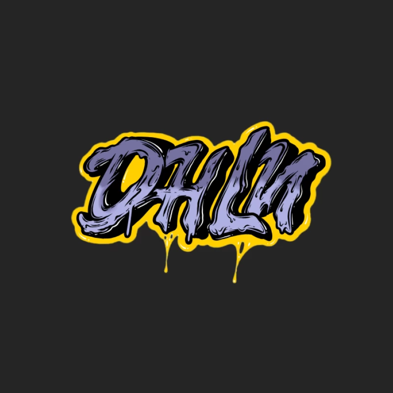 Graffiti-Logo mit gelber Umrandung Herren Pullover Sweatshirt