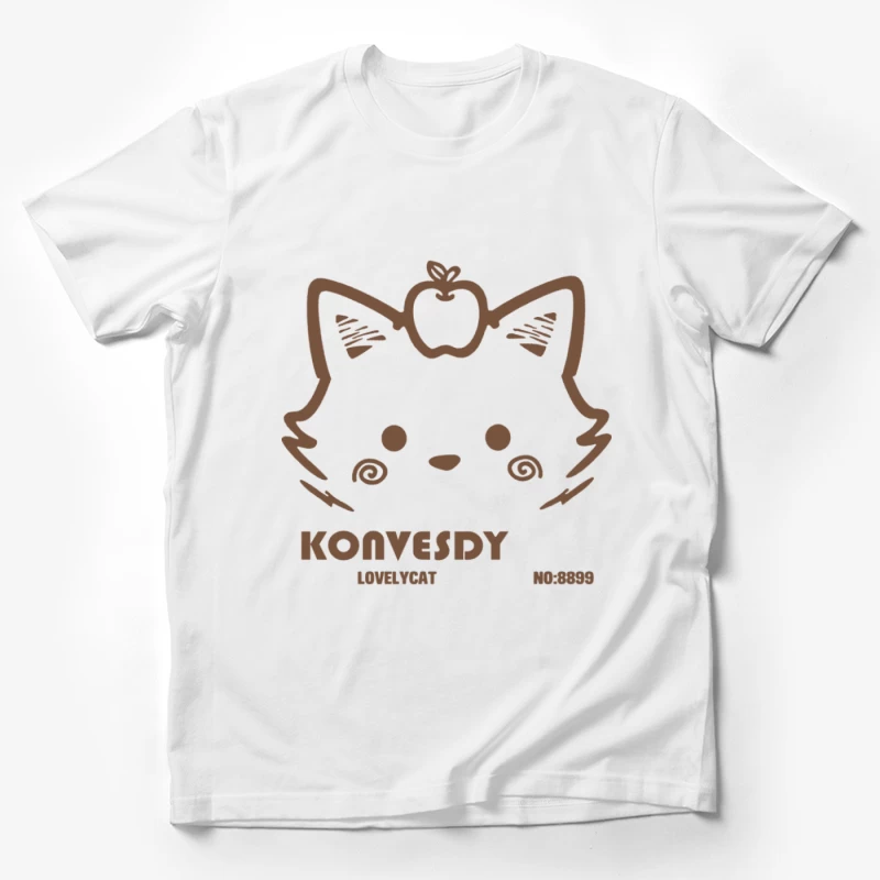 Katzenlogo mit Apfel Herren T-Shirt