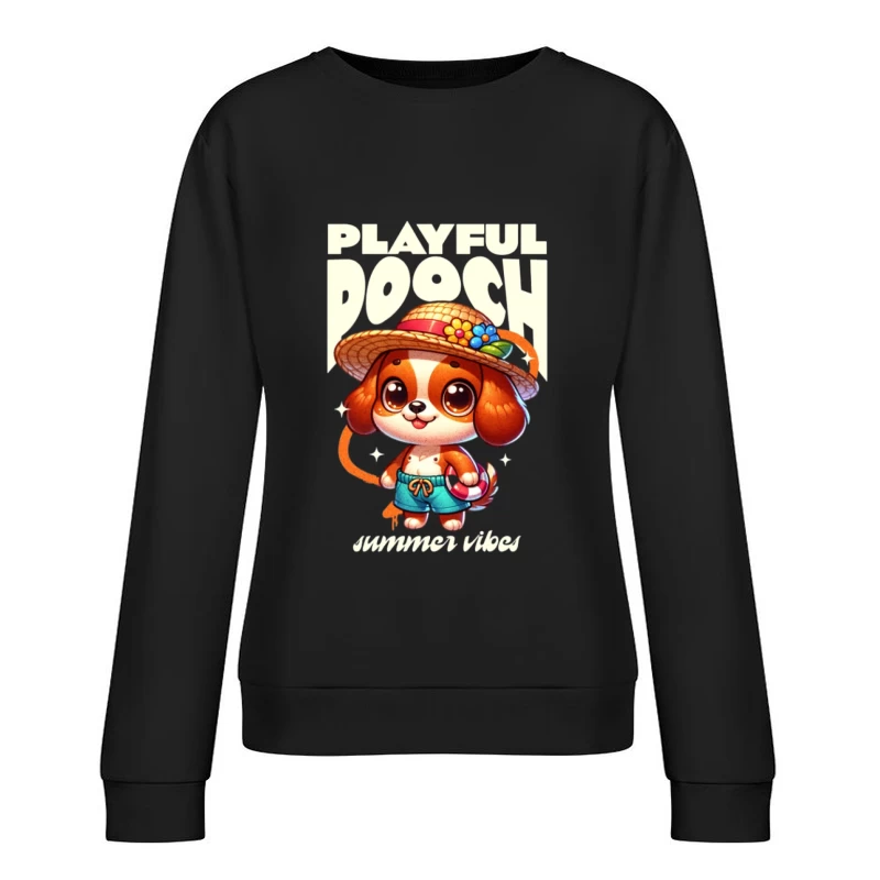 Chien enjoué en style estival Femme Sweat-shirt à enfiler