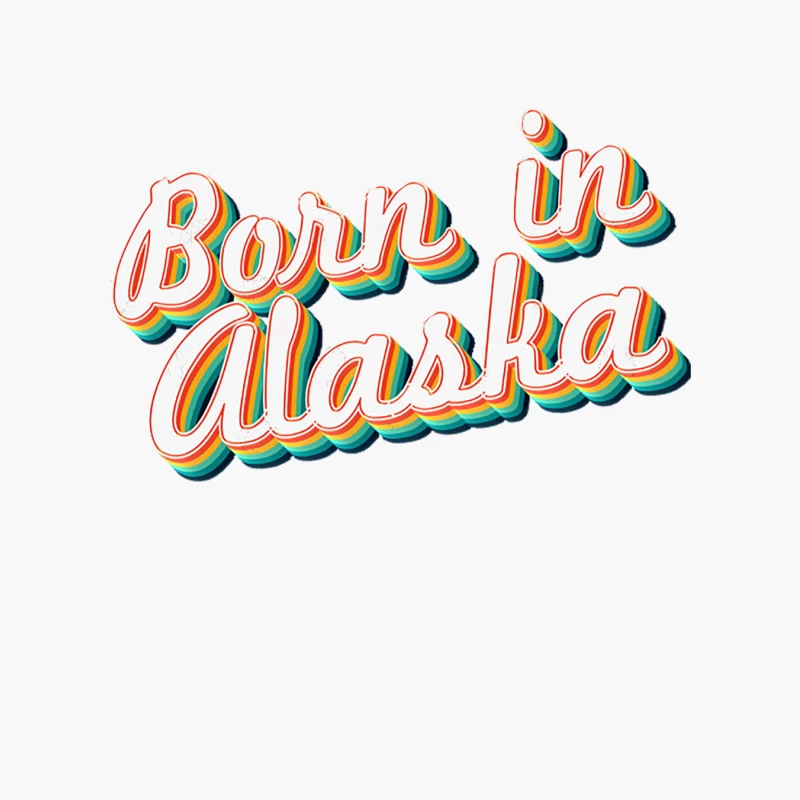 Born In Alaska - 80_s Retro Style Typographic Design Cotton Tote Bag