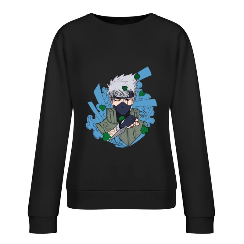 Anime Ninja Portrait Damen Pullover Sweatshirt