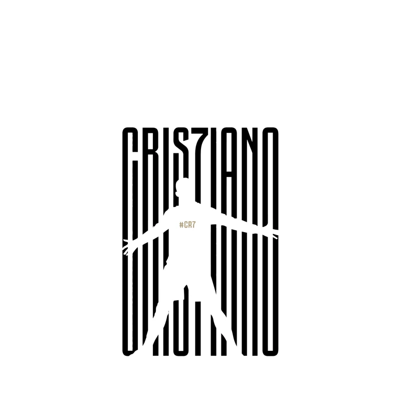 Minimalist CR7 Silhouette with Striped Background Design iPhone Case