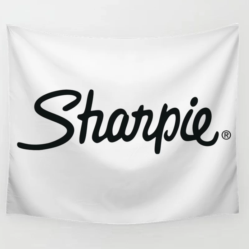 Sharpie Brand Logo in Classic Black Script Typography Tapestry