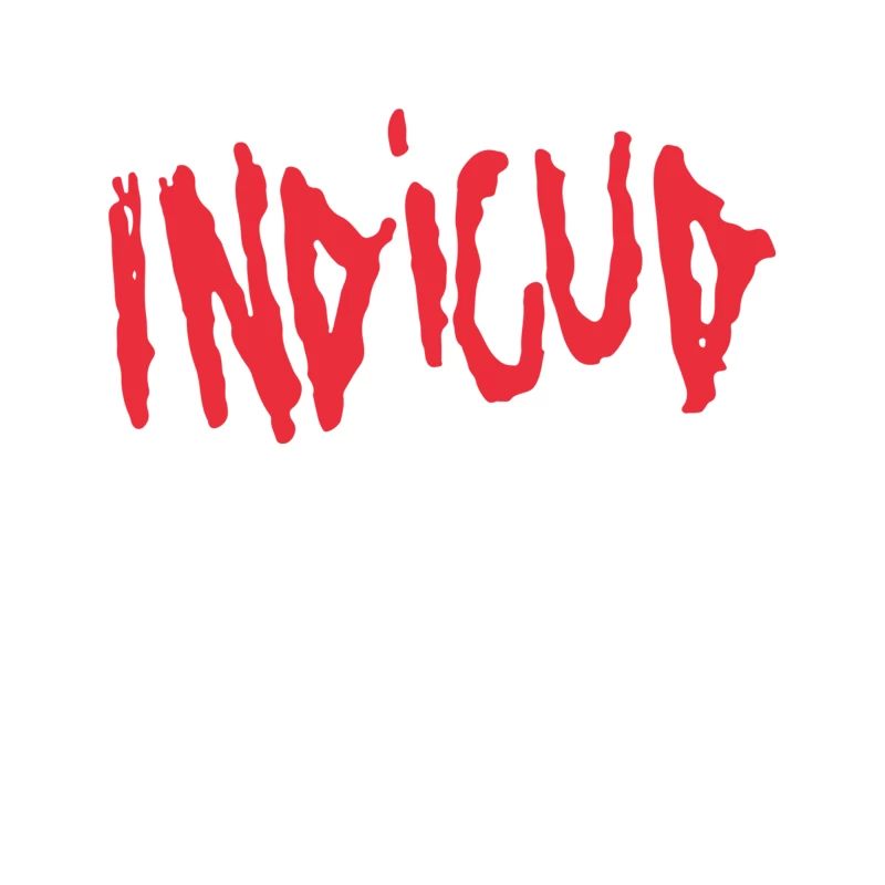 Red Indie Grunge Text Logo Tapestry