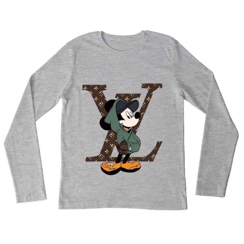 Mickey-Trend mit Luxus-Design Damen Langarm T-Shirt
