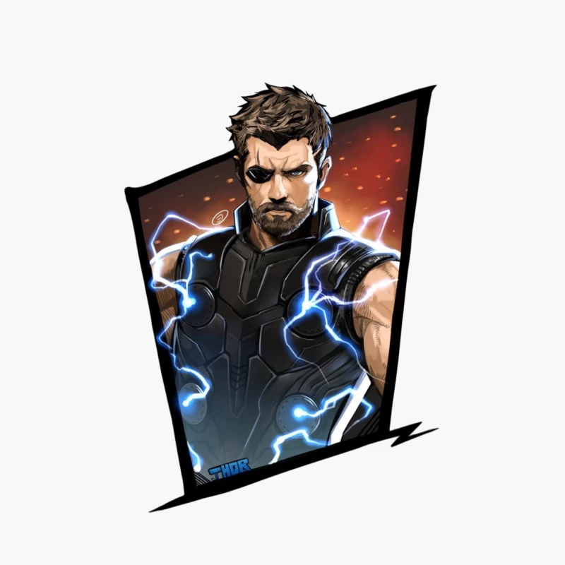 Superhero Character with Lightning Effects Cotton Tote Bag