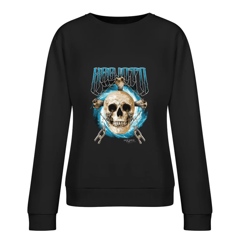 Design con teschio e catene Felpa pullover Donna