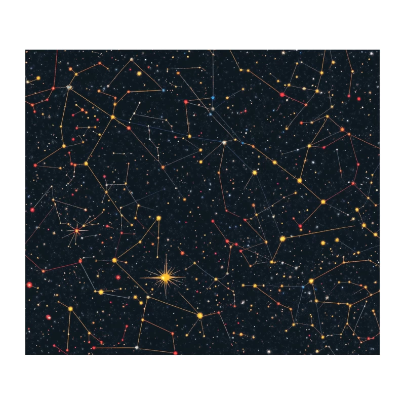Celestial Network: A Starry Map of Constellations and Connections Tapestry