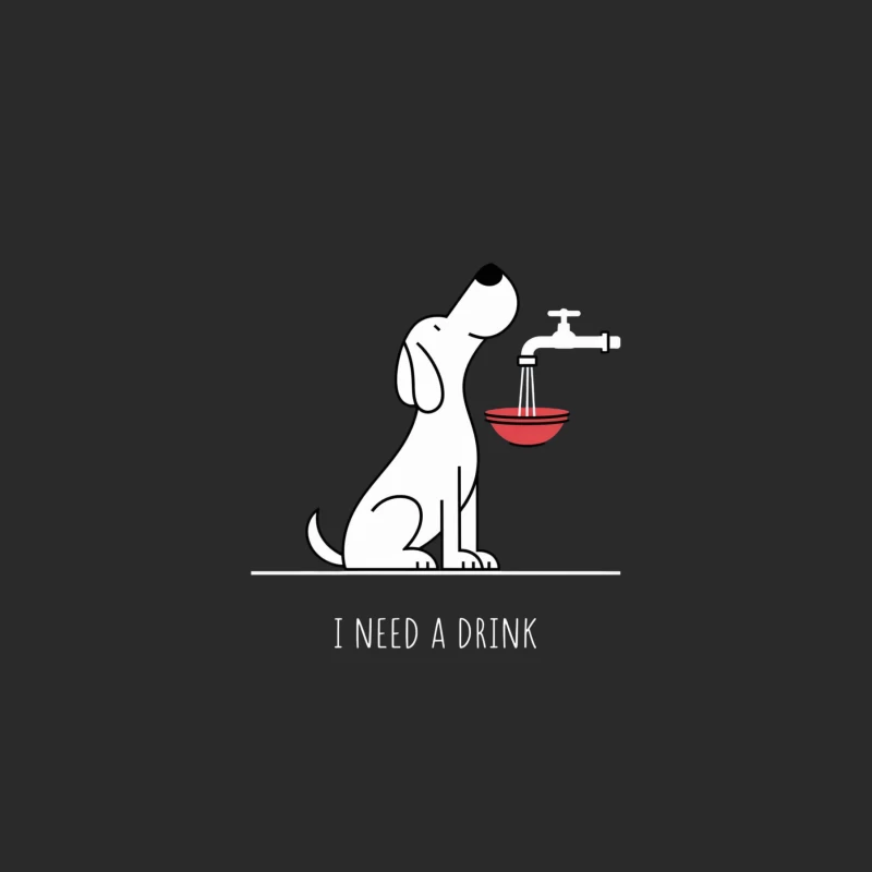 Minimal Dog Illustration with BBQ Grill Baseball Cap
