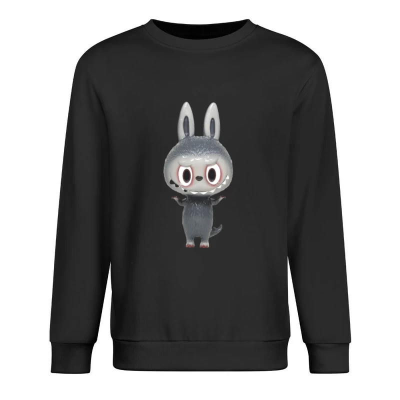 Graues Cartoon-Tier mit großen Ohren Herren Pullover Sweatshirt
