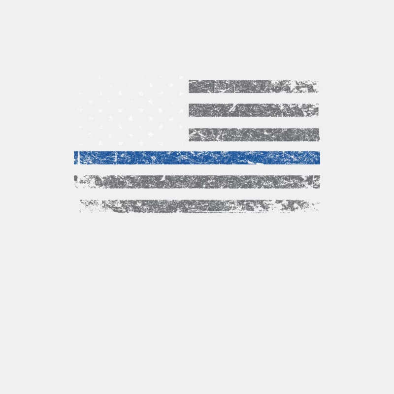 Distressed Thin Blue Line Flag Symbolizing Police Support Male Tank Top