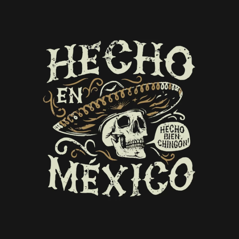 Hecho en México Schädel Design Herren T-Shirt
