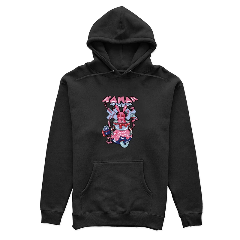 Kawaii-Invasion mit Hasenroboter Damen Pullover Hoodie