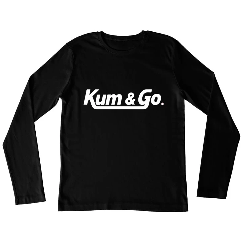 White Outlined Kum & Go Logo Design Female Long Sleeve T-Shirt