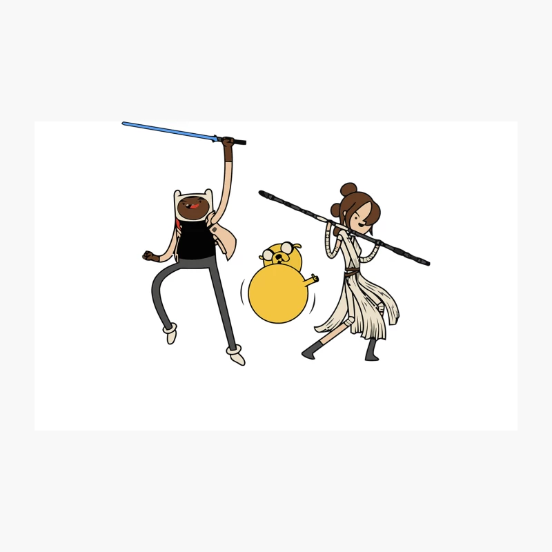 Adventure Time Meets Star Wars: Cartoon Crossover Fan Art Travel Mug
