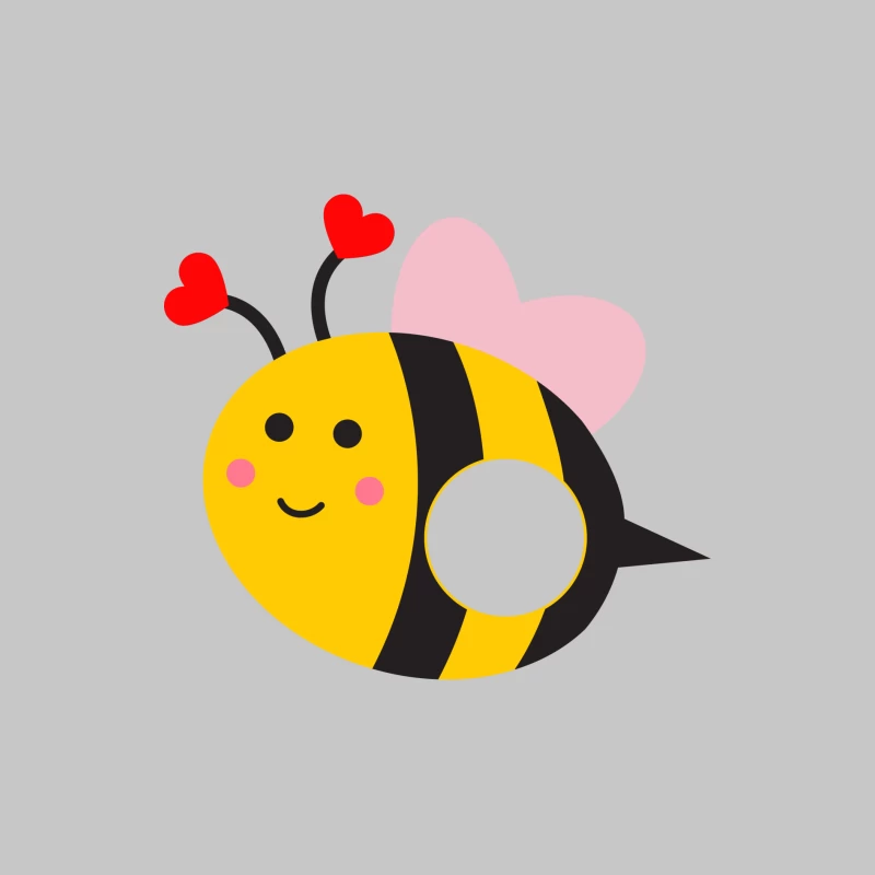Abeille mignonne avec cœurs et ailes Homme Manches Longues T-Shirt