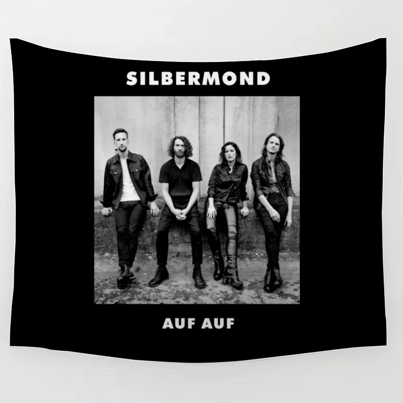 German Rock Band Silbermond - Black and White Promotional Photo Tapestry