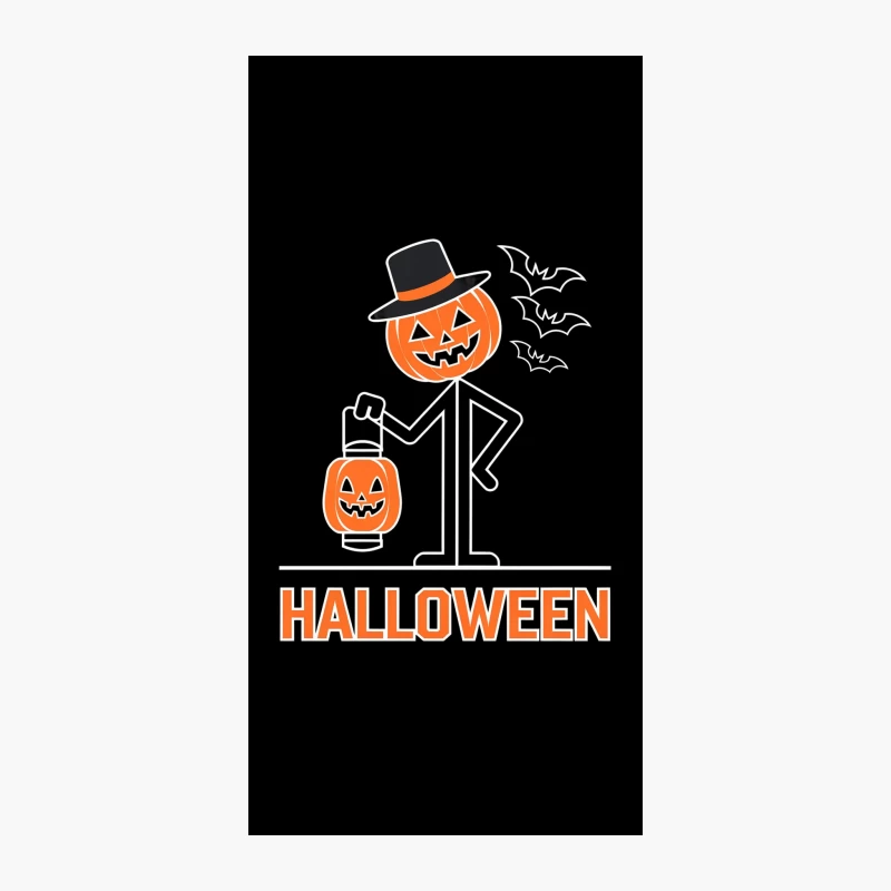 Minimalist Halloween Design with Jack-o'-Lanterns and Top Hat iPhone Case