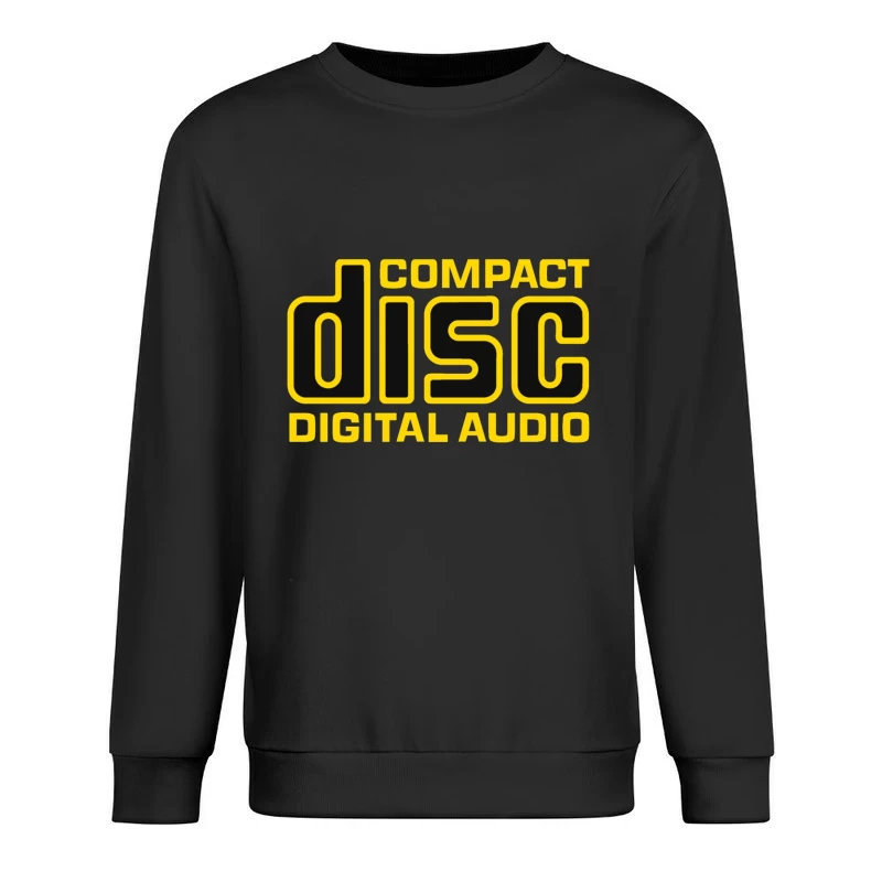 Vintage Compact Disc Digital Audio Yellow Logo Design Male Pullover Sweatshirt