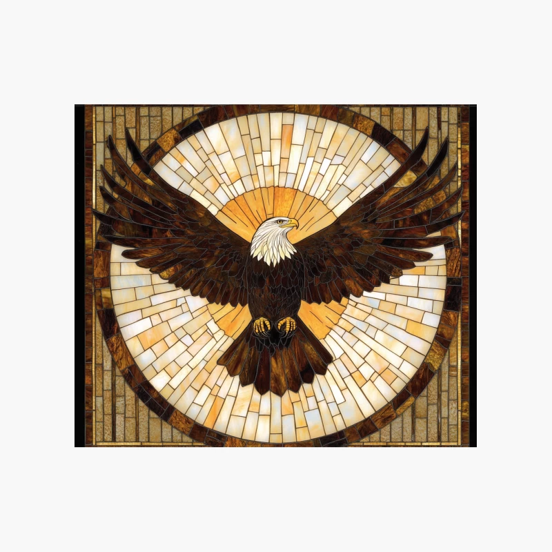 Majestic Eagle Stained Glass Mosaic Art Cotton Tote Bag
