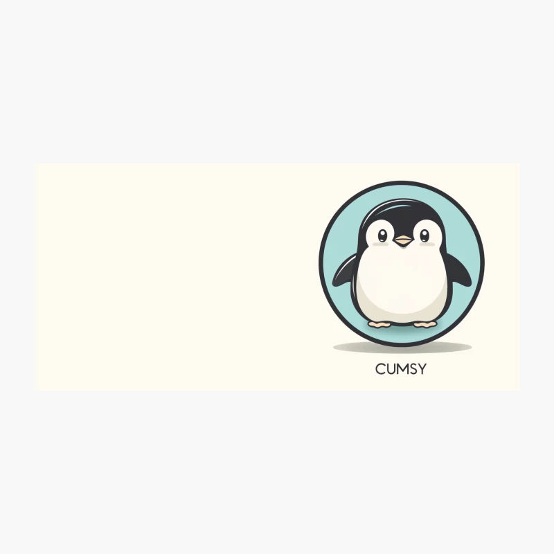 Cute Clumsy Baby Penguin Cartoon Badge Coffee Mug