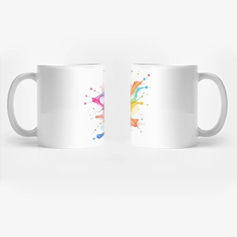 Vibrant Rainbow Watercolor Splash Abstract Art Coffee Mug