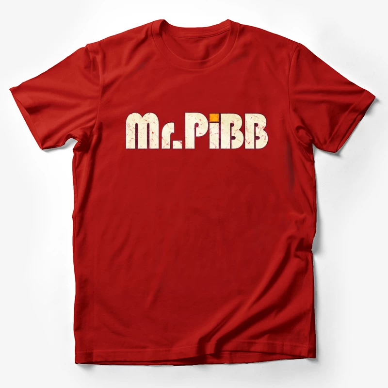 Retro Mr Pibb Soda Typography with Distressed Effect Male T-Shirt