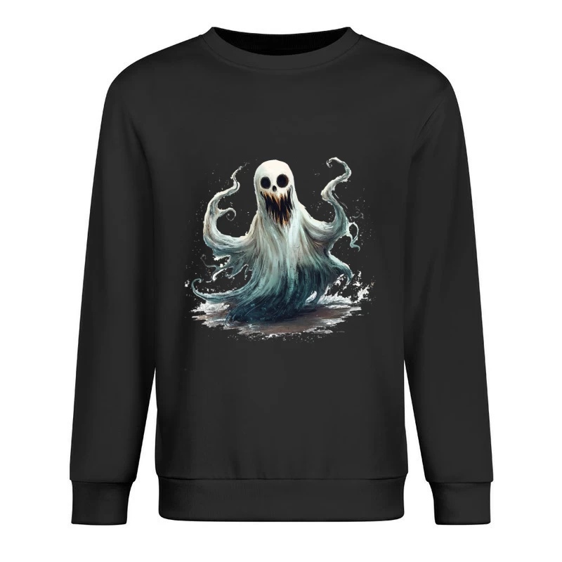 Ethereal Ghost Monster with Haunting Expression Male Pullover Sweatshirt